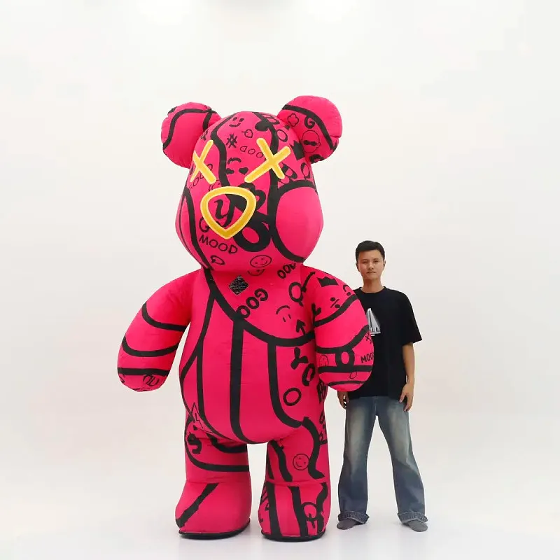 

New Inflatable Cartoon Bear Mascot Clothing Sports Event Walking Prop Outfits Adults Halloween Christmas Party Dress No Battery