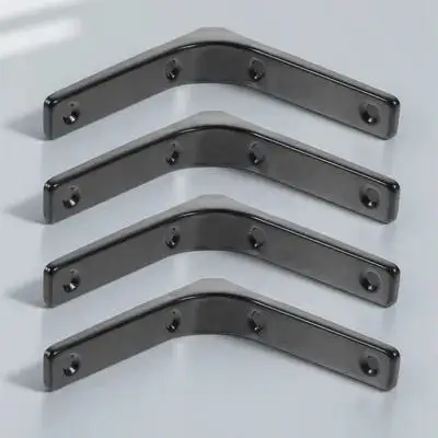 

4pcs L-shaped Wall Shelf Brackets Heavy Duty Stainless Steel Corner Mounting Black White Storage Display Home Decor DIY