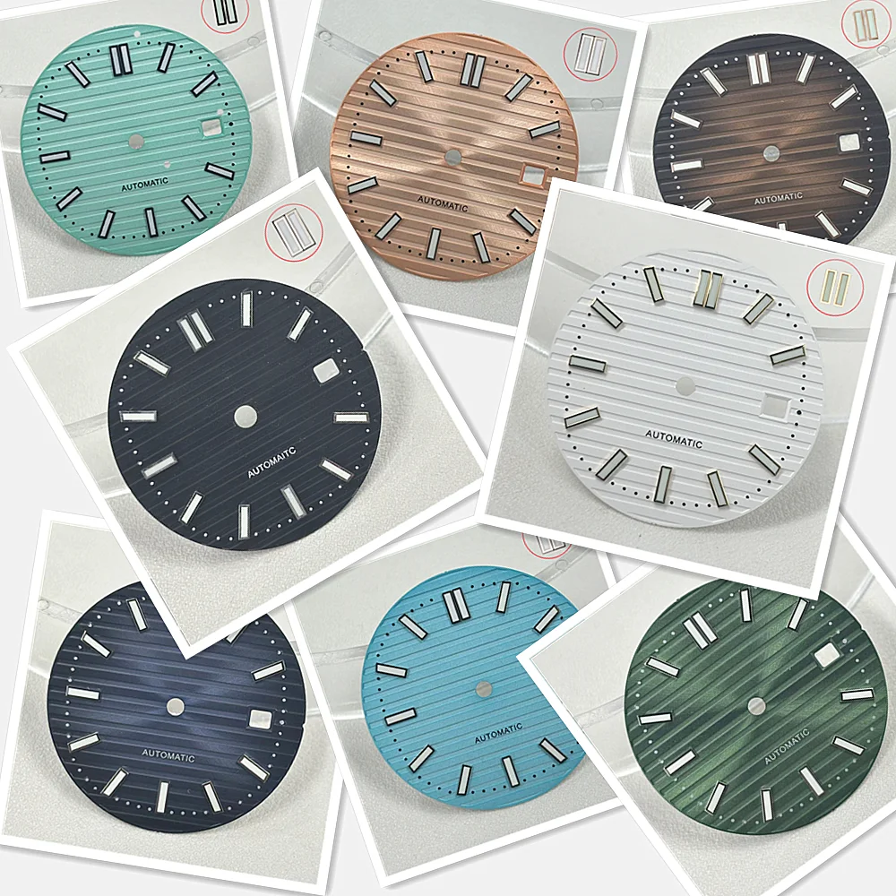 29.8mm 2813 Dial Nautilus Dial Custom Logo Illuminated Dial Suitable for 2813 8215 Movement Clock Accessories Clock Maintenance