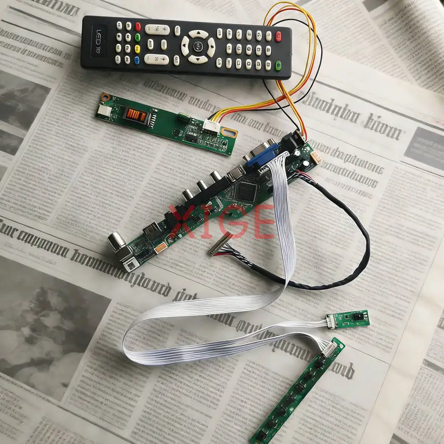 

LCD Screen Drive Controller Board Fit L133X2 HT13X13 LT133XB D291207 20Pin LVDS 1024x768 1-CCFL 1024*768 USB+AV+VGA+HDMI DIY Kit