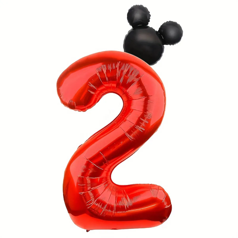 2 Stück 40 Zoll rote Folienballons 0-9 Nummerierte niedliche Mauskopf-Form Ballons für Geburtstag Jubiläum Party Deko Babyparty – Detail 8