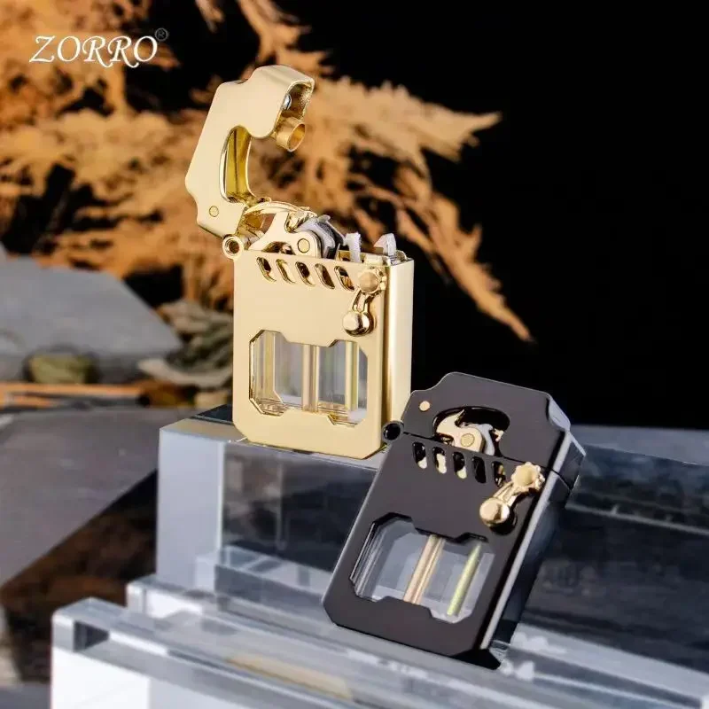 ZORRO Mecha Transparent Fuel Tank Mechanical Ejection Kerosene Lighter Metal High-looking Creative High-end Gift