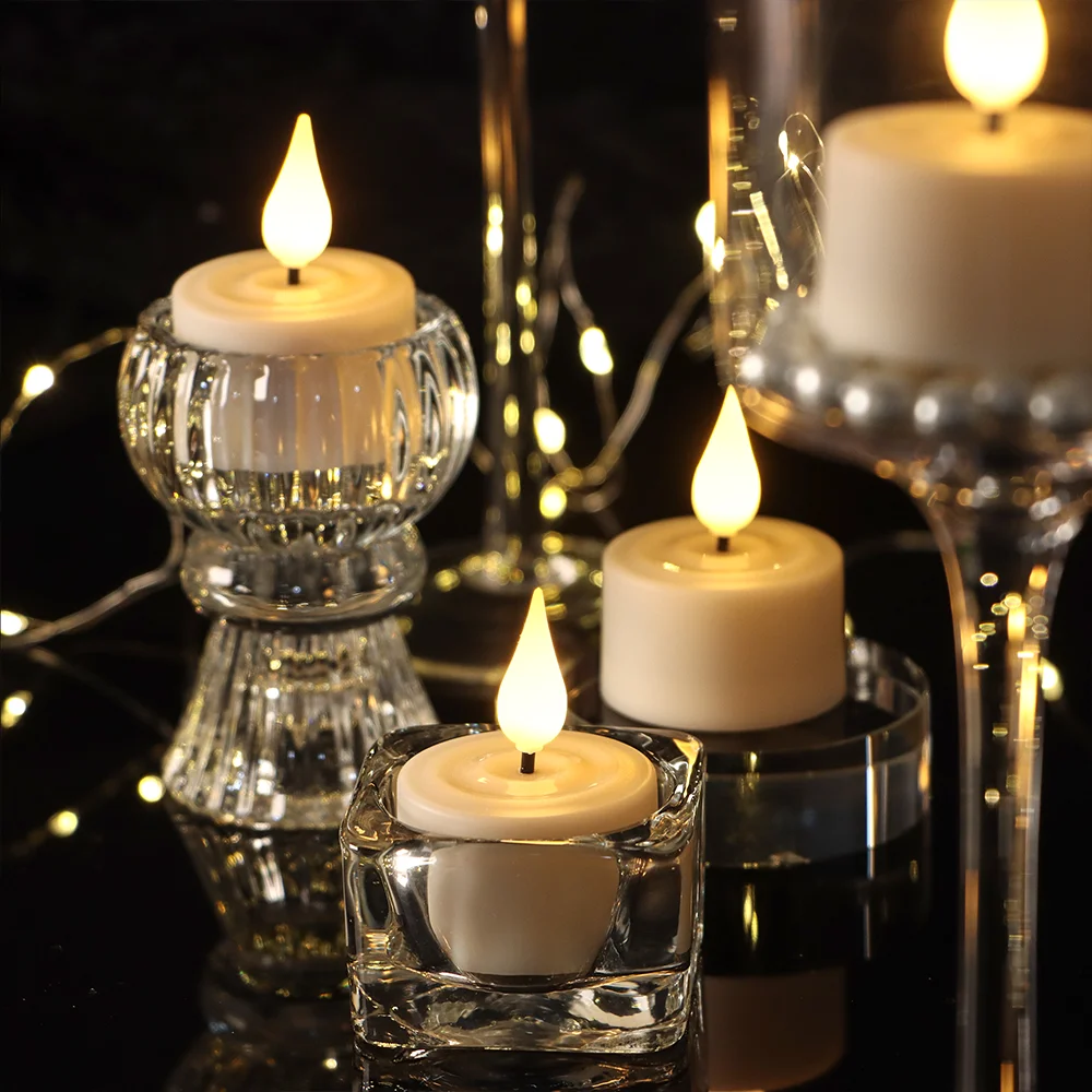 Imagem -02 - Fpoo-flashing Led Candle com Controle Remoto Flameless Home Decor Candles Iluminação Quente Tea Lights Base de Carregamento Abajur Halloween