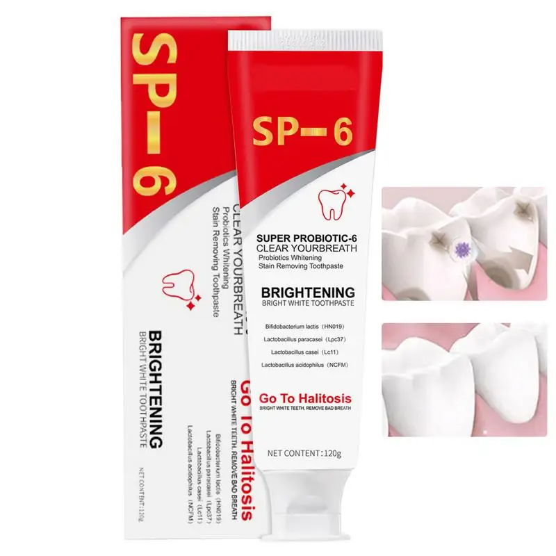 معجون أسنان Sp 6 Ultra Whitening، Sp 6، Ultra Sp - 6، معجون أسنان بروبيوتيك لتفتيح الأسنان، معجون أسنان للعناية بالتنظيف العميق