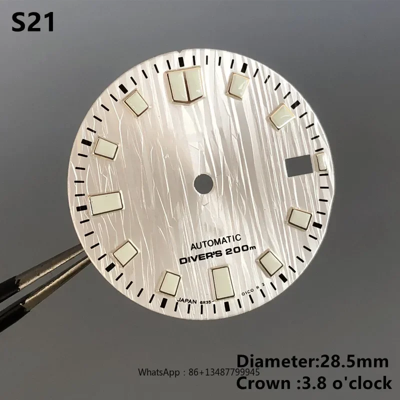

Циферблат S21 проспект NH35 с S-логотипом № SPB301, белого цвета, подходит для японских ледников NH35/36/4R/6R35, ablomoменю 28,5 мм C3 OEM Lume