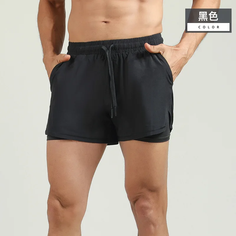 European  American Style Mens Summer Athletic Shorts  Two Tone Quick Dry Running Workout Gym Shorts for Cross Border Sales
