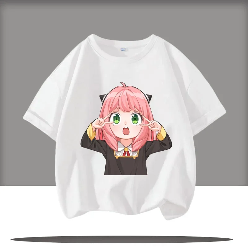 

Новинка 2023 года, детская спортивная рубашка Spy X Family с круглым вырезом и короткими рукавами для мальчиков, милый повседневный топ для девочек, летняя футболка с мультяшным принтом