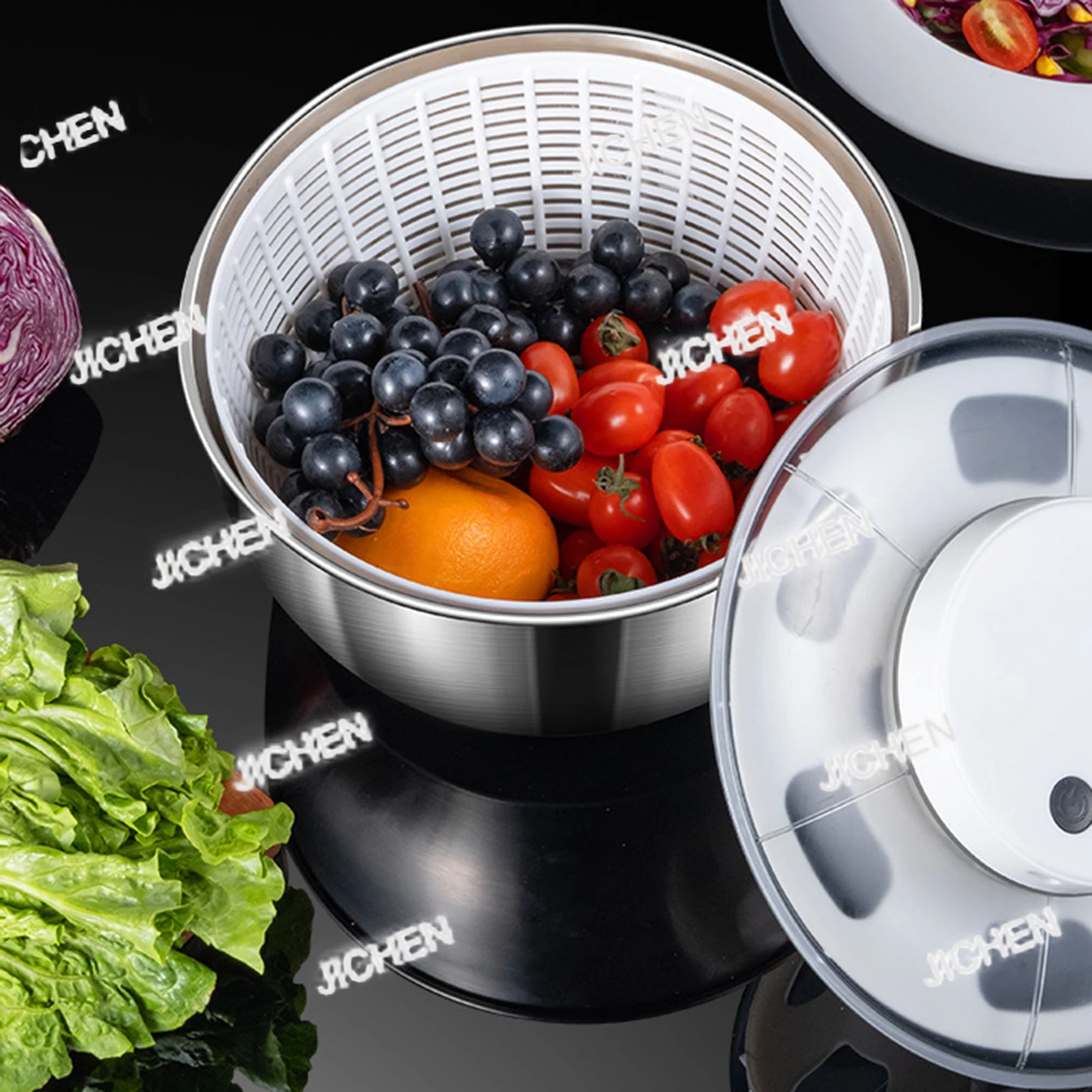 

JXC Neu Fruit And Vegetable Dryer Quick And Easy Multiuse Large Stainless Steel For Veggie Prepping Salad Bowl