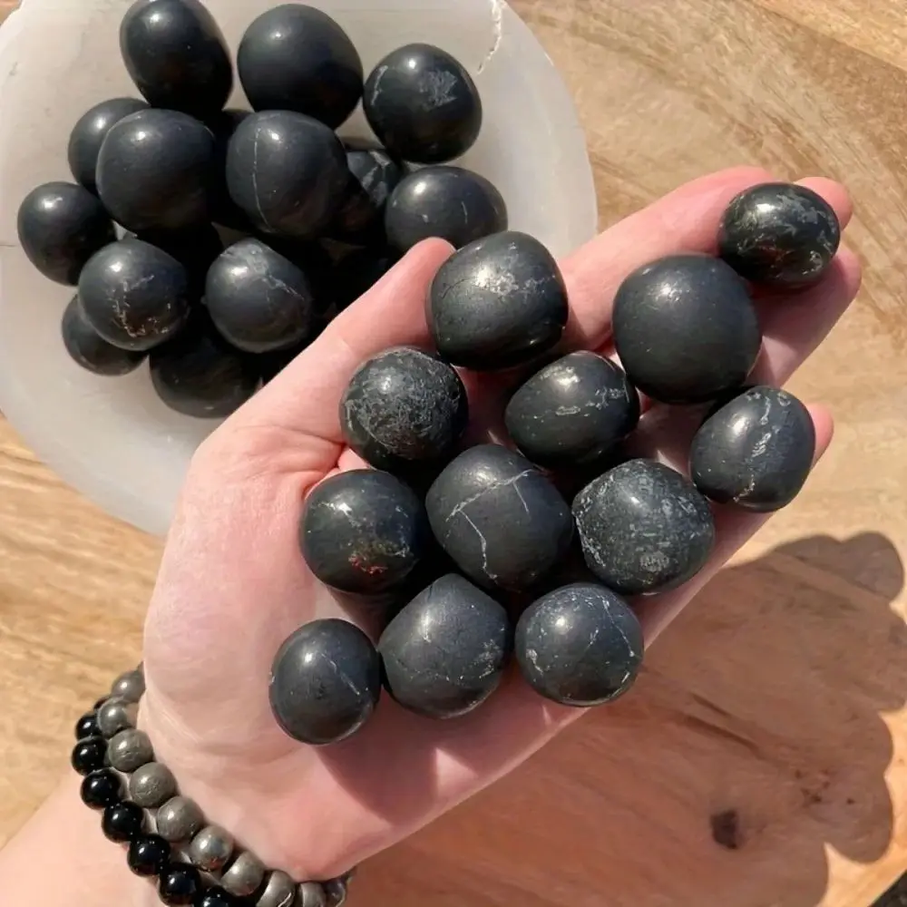 Pierres de Shungite Noire Naturelle Polies, Cristal de Guérison, Pierre Chakra, Yoga, Méditation, Pierre Naturelle, Cadeau pour Collectionneurs