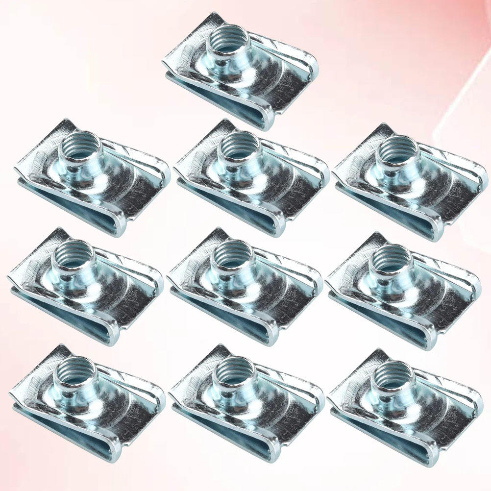 

60pcs Pinch Nuts High Elasticity Strength Hardness for Car Decor Bodywork Fold Steel Panel Fasteners Clips U Nut