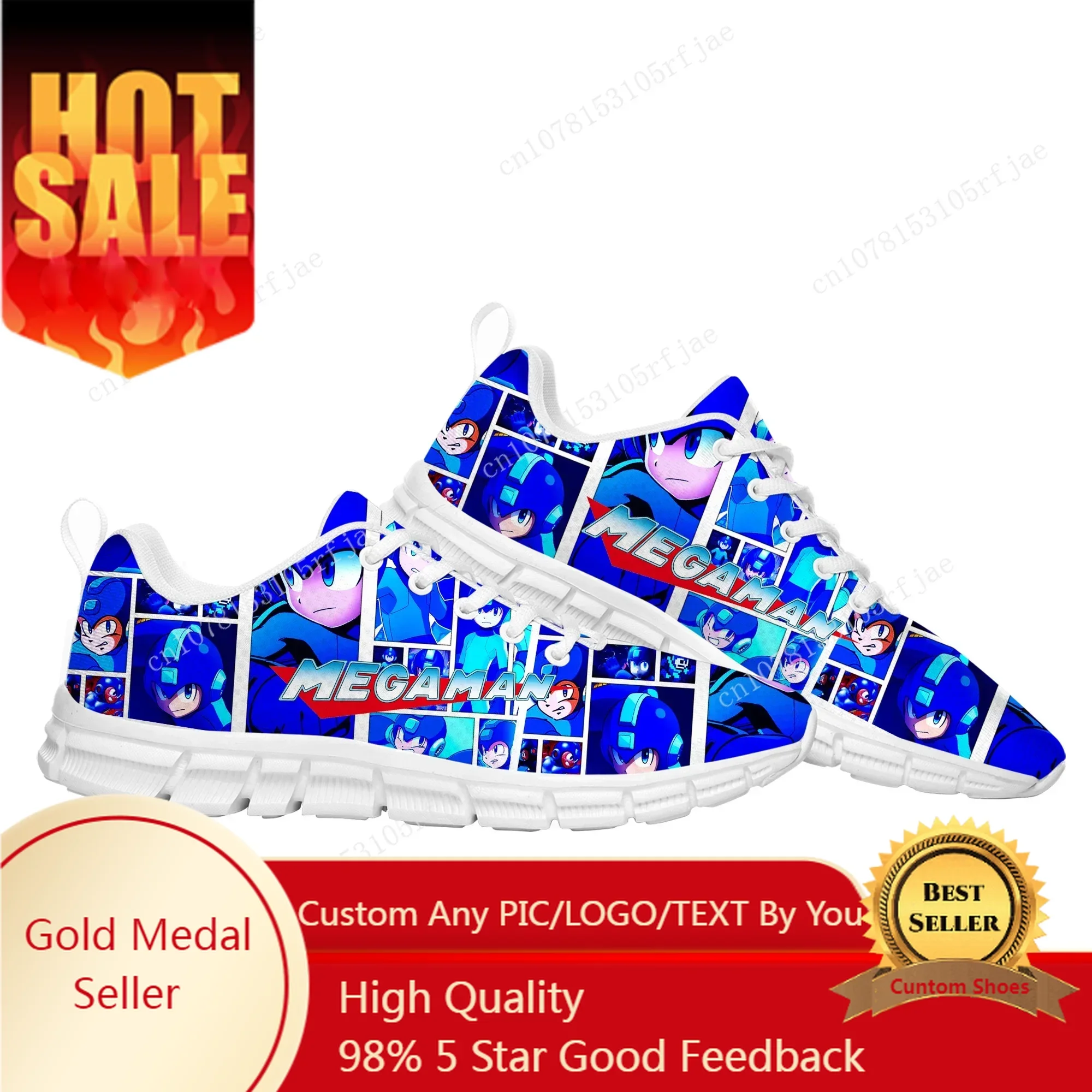 

Mega Man Megaman Sports Custom Shoes Hot Cartoon Game Mens Womens Teenager Sneaker Tailor Made Couple Built Shoes