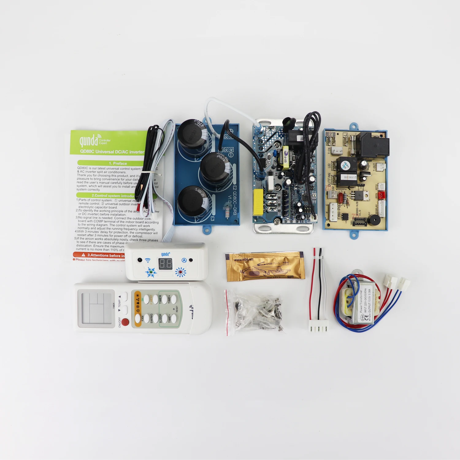 Sistema de Control Universal con Inversor de CC para Aire Acondicionado Split Exterior de 18000-24000 BTU, Eléctrico, Solar, Manual, de Plástico