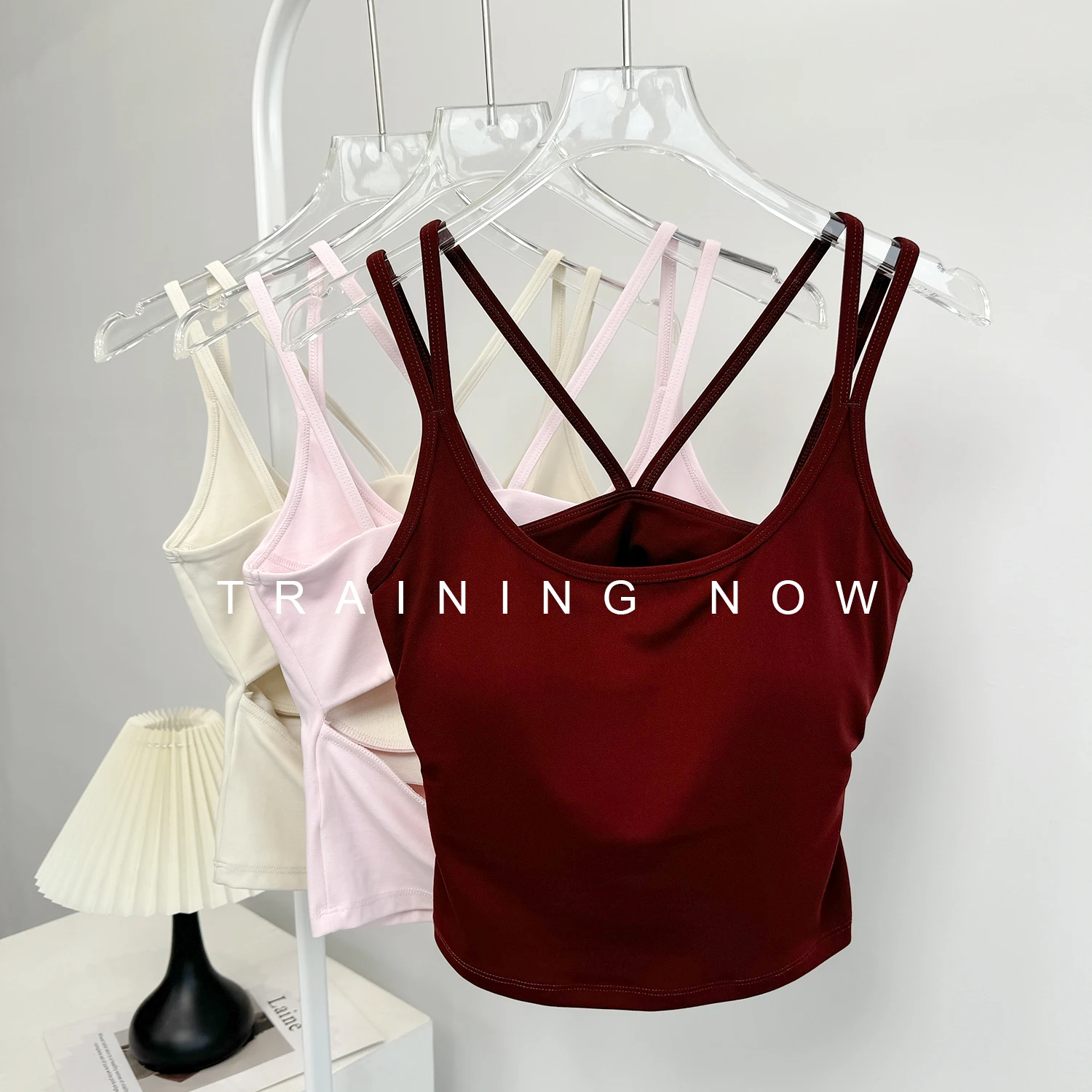 

Integrated sports vest for women in summer sexy hollow beauty back running fitness quick-drying yoga bra bra outside wear