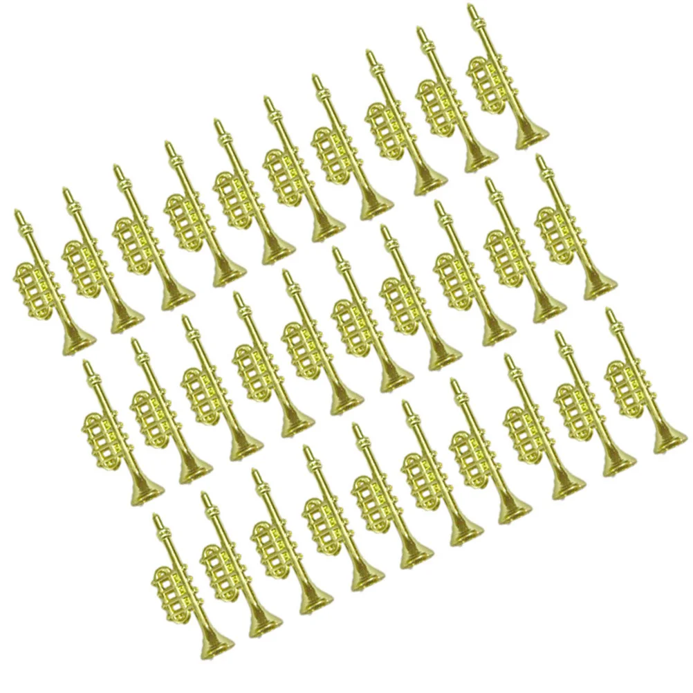 

60Pcs Christmas Electroplating Horn Pendant Ornaments Golden Decorative Christmas Tree Hanging for Holiday Party Decoration