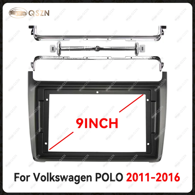 For Volkswagen 2011-2016 POLO 9INCH Car Radio Android Stereo Audio Screen Multimedia Video Player Navigation Frame Matten Black