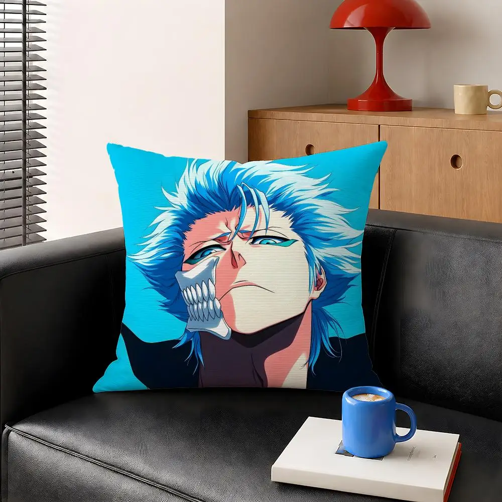 Anime Grimmjow Jaegerjaquez Bleach Cushion Cover Decorative Pillowcase Soft Short Plush Cozy Durable Sofa Home Decor Items Gift