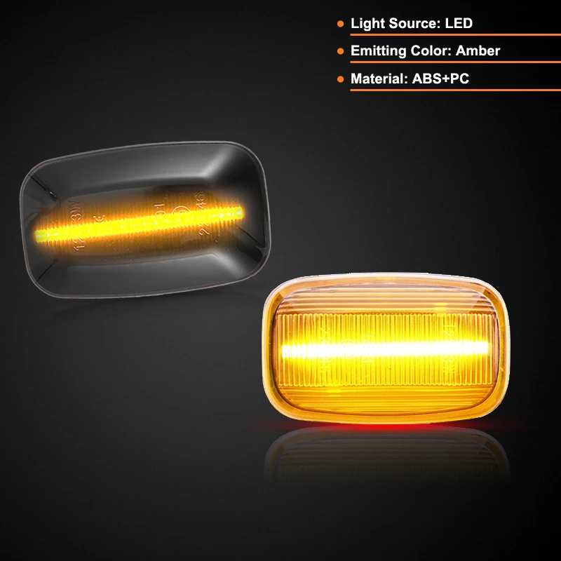 For Toyota Land Cruiser Prado 70/80/90/100 Series FJ Cruiser Hilux LED Side Marker Lamp Fender Turn Signal Dynamic Amber Lights