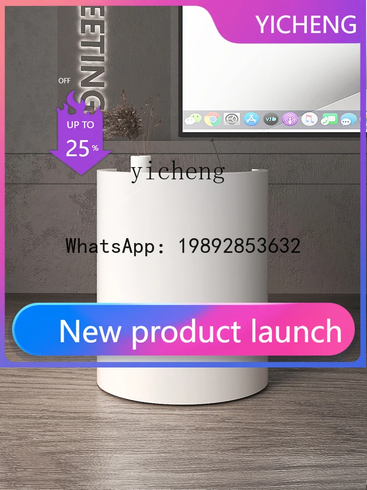 

BGZ7 Lecture Desk Guide White Painted Reception Desk Small Speech Welcome Consultant Host Desk