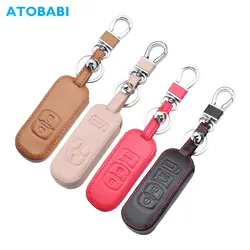 Leather Car Key Cases For Mazda 2 3 5 6 CX5 CX7 CX9 Miata MX5 Axela Atenza Keychain Protector Bag Smart Remote Fobs Shell Cover