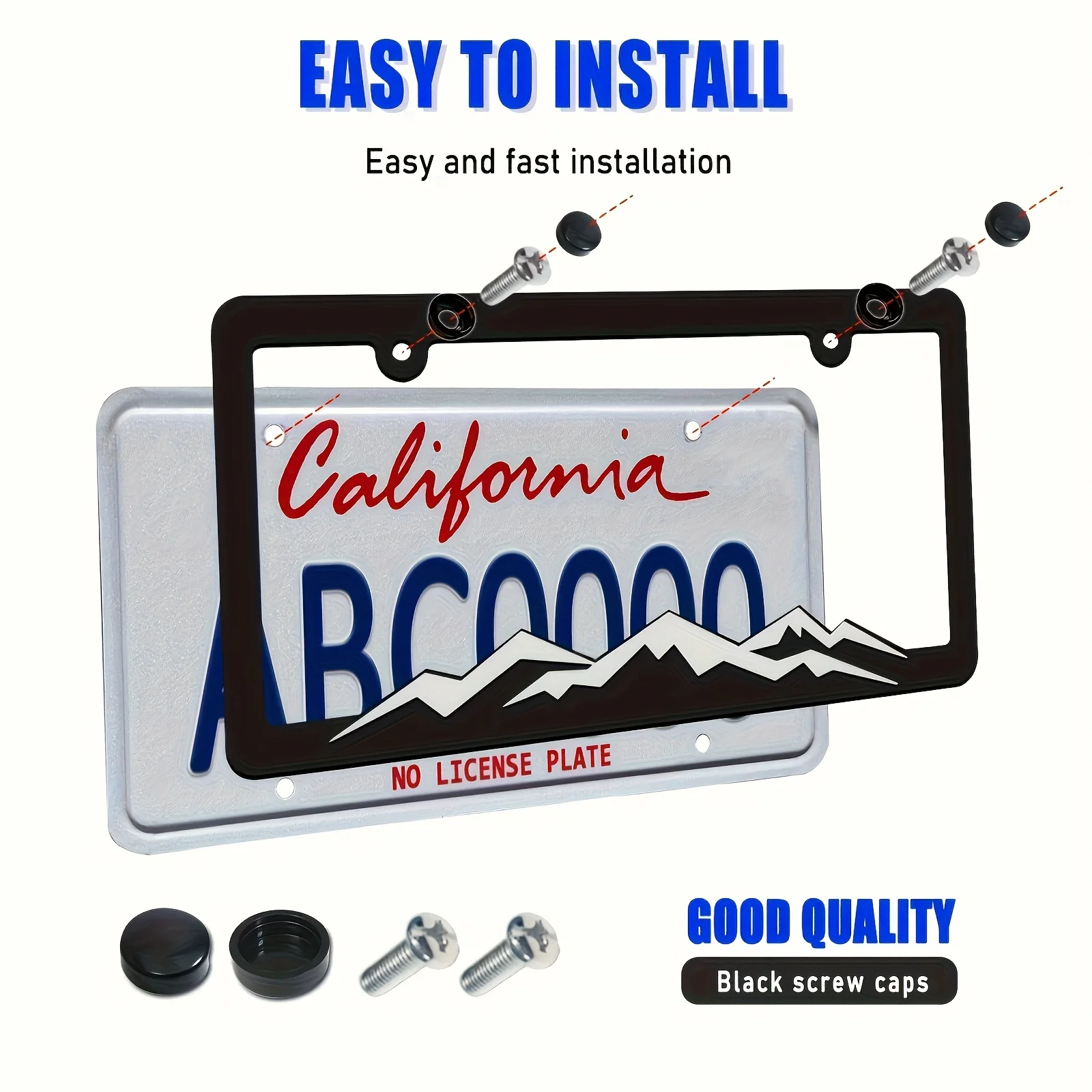 1Set ABS Snow Mountain US Standard License Plate Frame 12.2