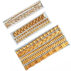 Twist Rope Pearl Pattern Sea Wave Silicone Mold Chocolate Fondant Cake Lace Decoration Resin Mould Kitchen Accessory For Baking
