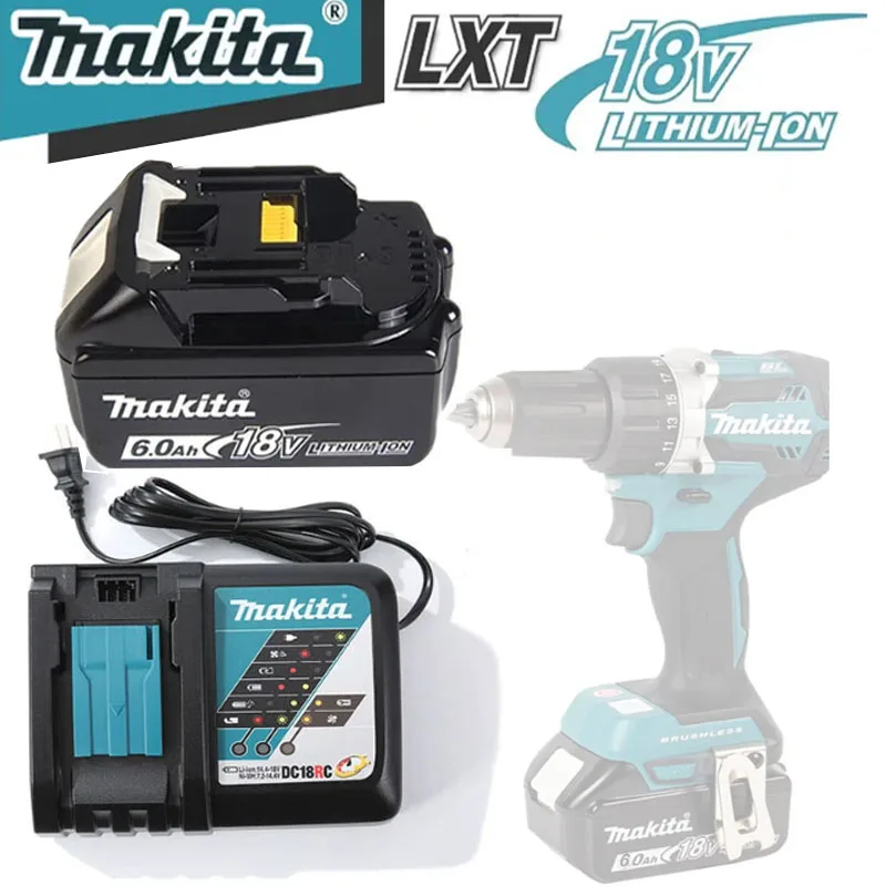 

Makita 18V 100% Original 6.0Ah Rechargeable Power Tool Battery, LXT BL1860B BL1860 BL1850 BL1830 Replaceable LED Lithium-ion