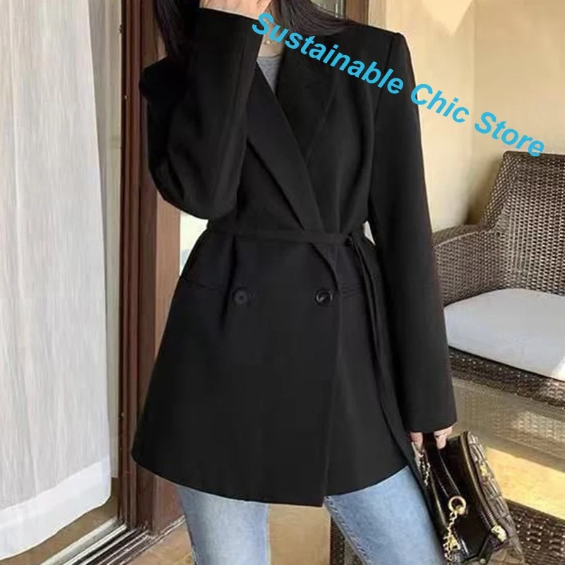 Korean Slim Wild Suit Jacket Women's Spring and Autumn New Fashion High-quality Temperament Plus Size Double-breasted Jacket