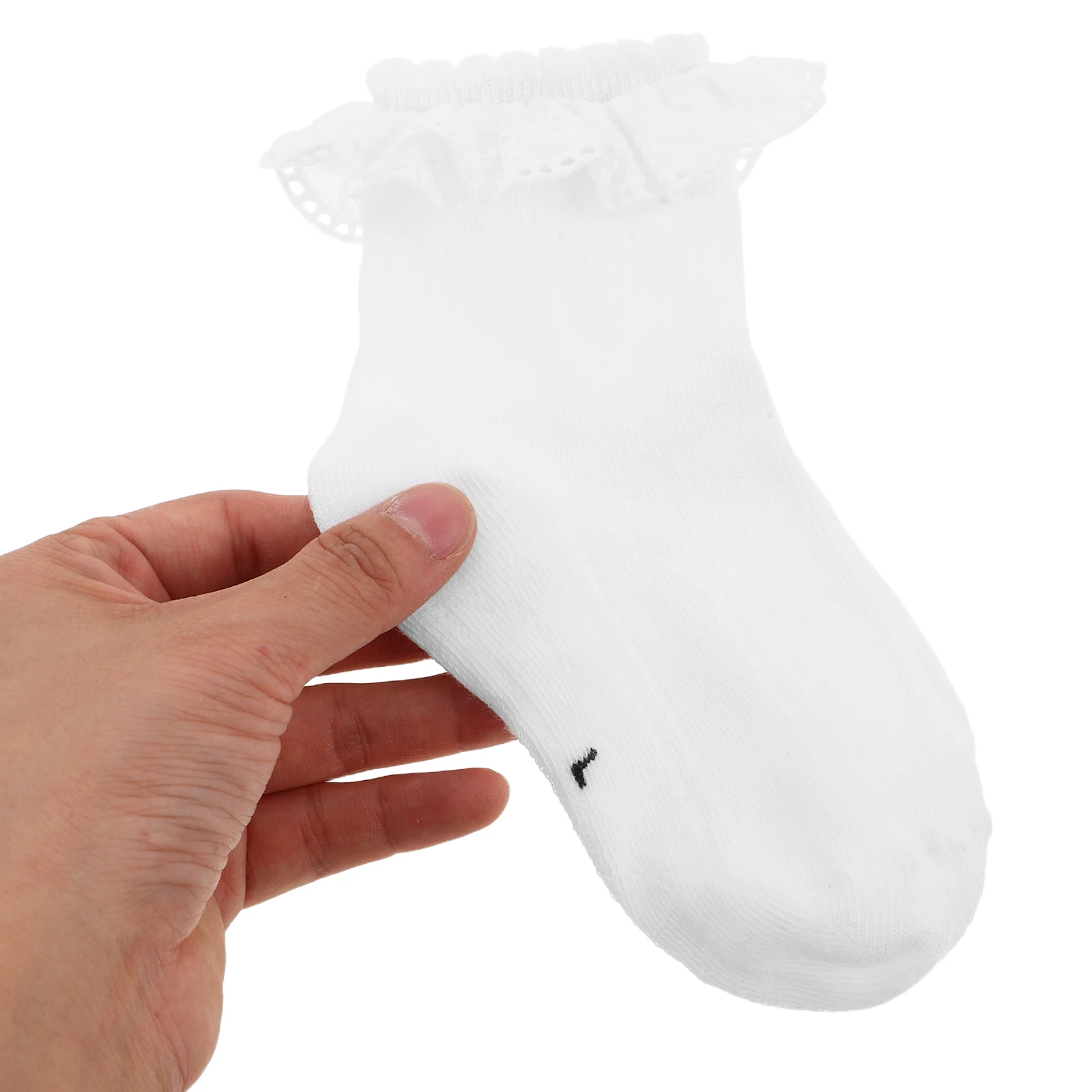 

6Pairs Kids Summer Socks Breathable Solid Color Lace Ruffled Ankle Socks for Girls Daily Wear Performance Ruffle Sock
