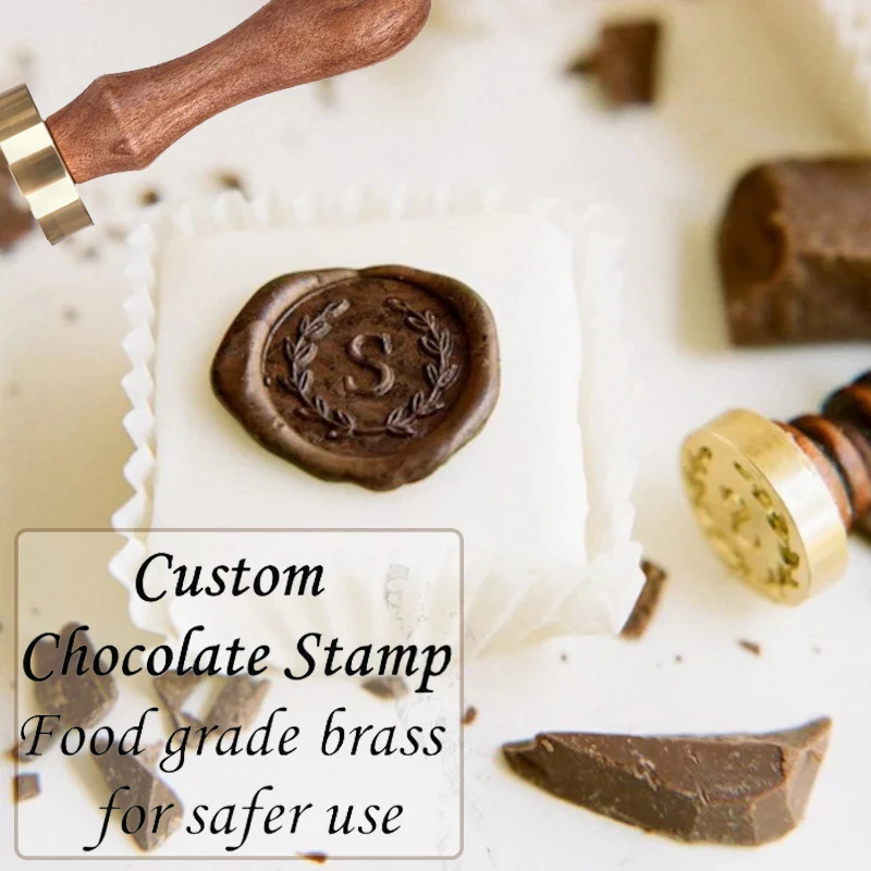 Popcorn Custom Text Food-grade Chocolate Stamps 3/4cm Wax Seal Stamps for DIY Personalized Design Wedding Party Decor Gifts