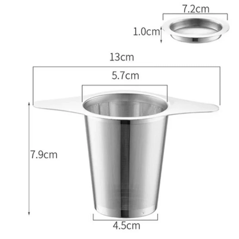 2025 New Tea Lnfuser Basket With Dual Handle Fine Mesh Stainless Steel Cup Loose Leaf Tea Funnel Strainer Tearoom Supplies