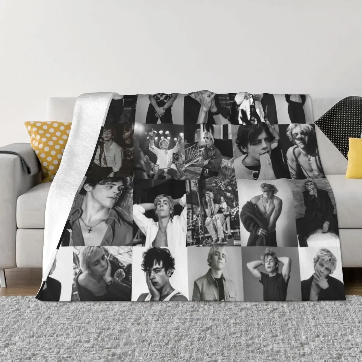 Ross Lynch Throw Blanket for sofa Shaggy Polar Multi-Purpose Blankets