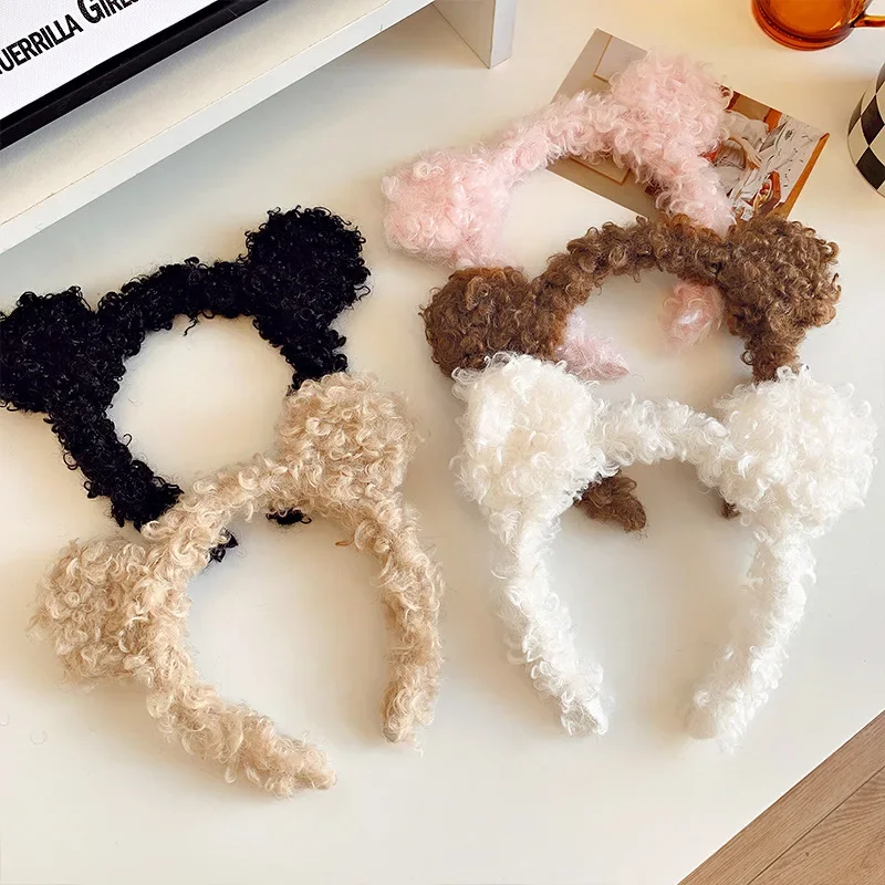 

Cute cat ears plush headband wash face female princess wind autumn and winter sweet hairpin Internet celebrity headband hair acc