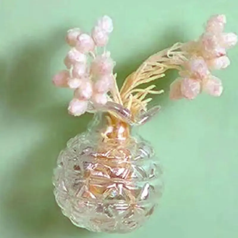 2025 Mini Glass Vase Refrigerator Decor Home Office Kitchen Locker Fridge 3D Miniature Flower Vase Decoration Ornament