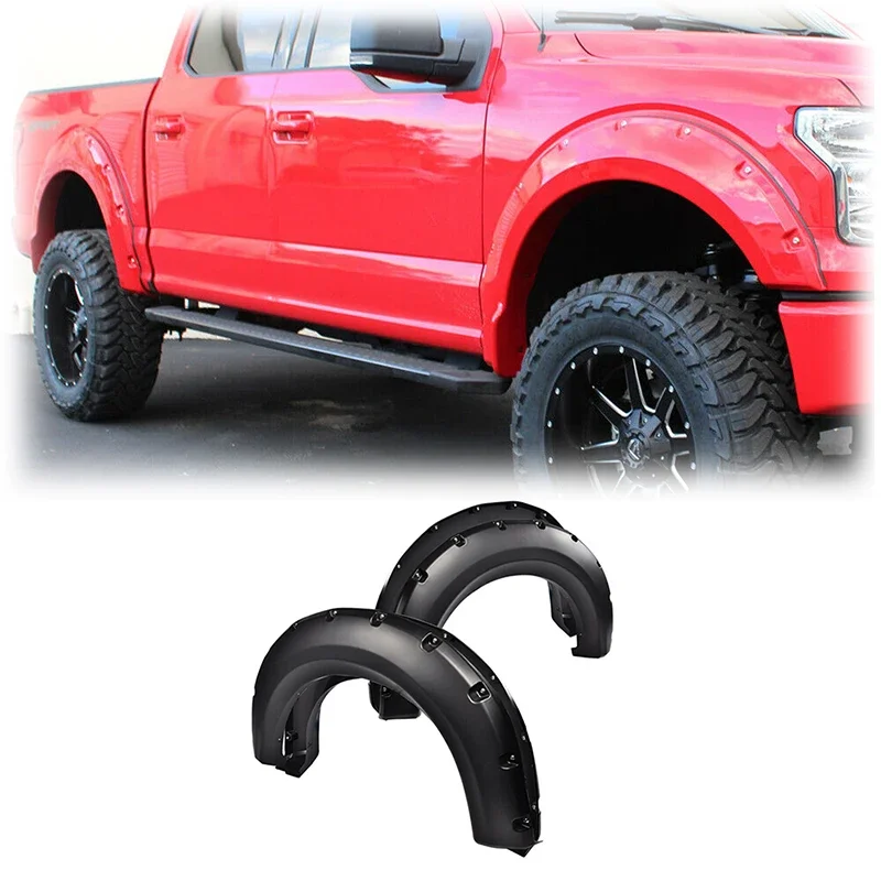 

2009-2014 accessories raptor Textured Pocket Bolt/Rivet Fender Flares Wheel Cover for ford F150 Fender Flares