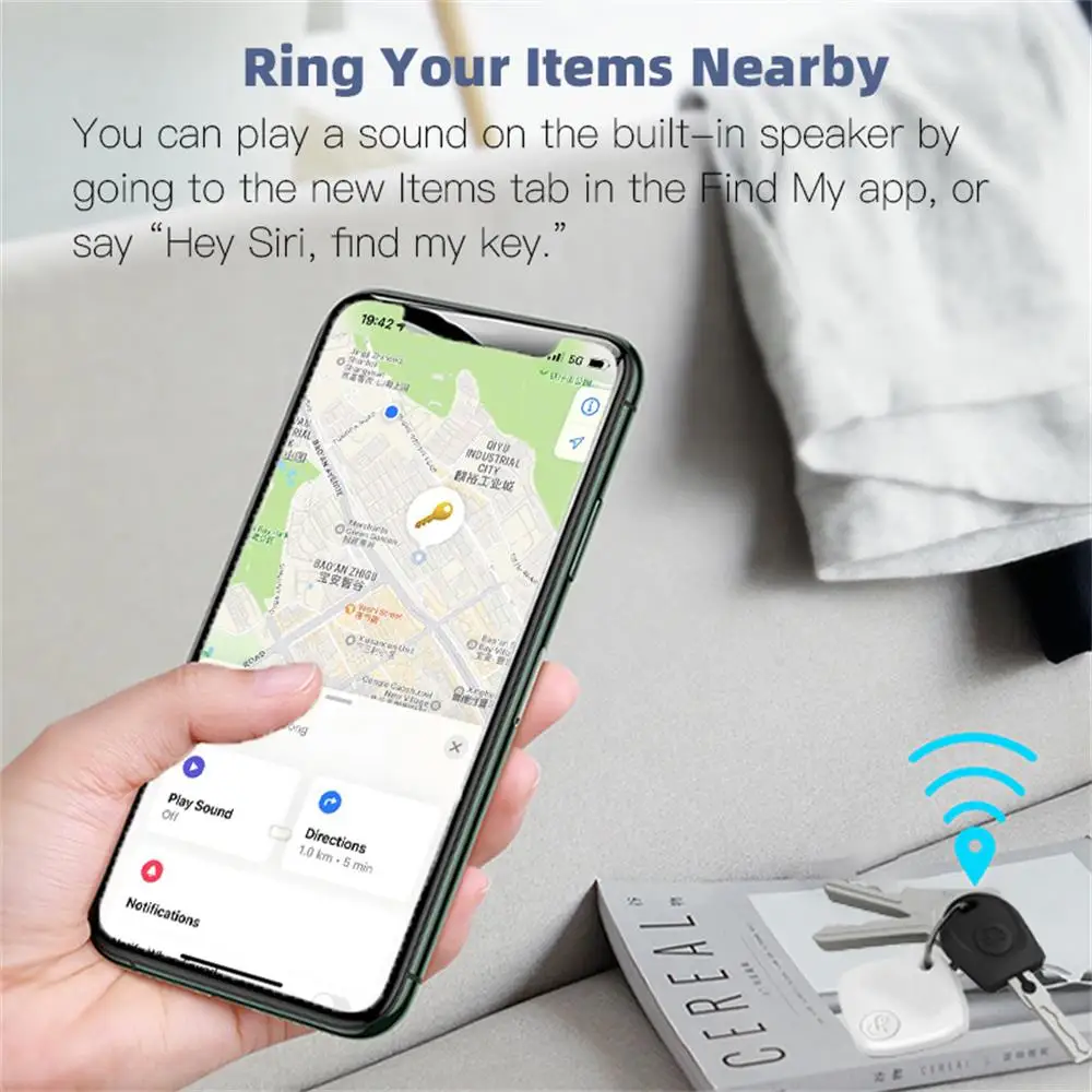 Inteligentne urządzenie lokalizacyjne F2 Smart Airtag GPS Anti-Lost do iPhone'a iPada iOS Find My App Bluetooth Tracker Lokalizator Kluczy/Zwierząt/Dzieci
