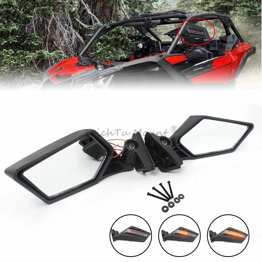 

Зеркала заднего вида для Can-Am Maverick X3 Max 4x4 XDS XRS Turbo R RR 2017-2024 UTV с динамическими светодиодными указателями поворота