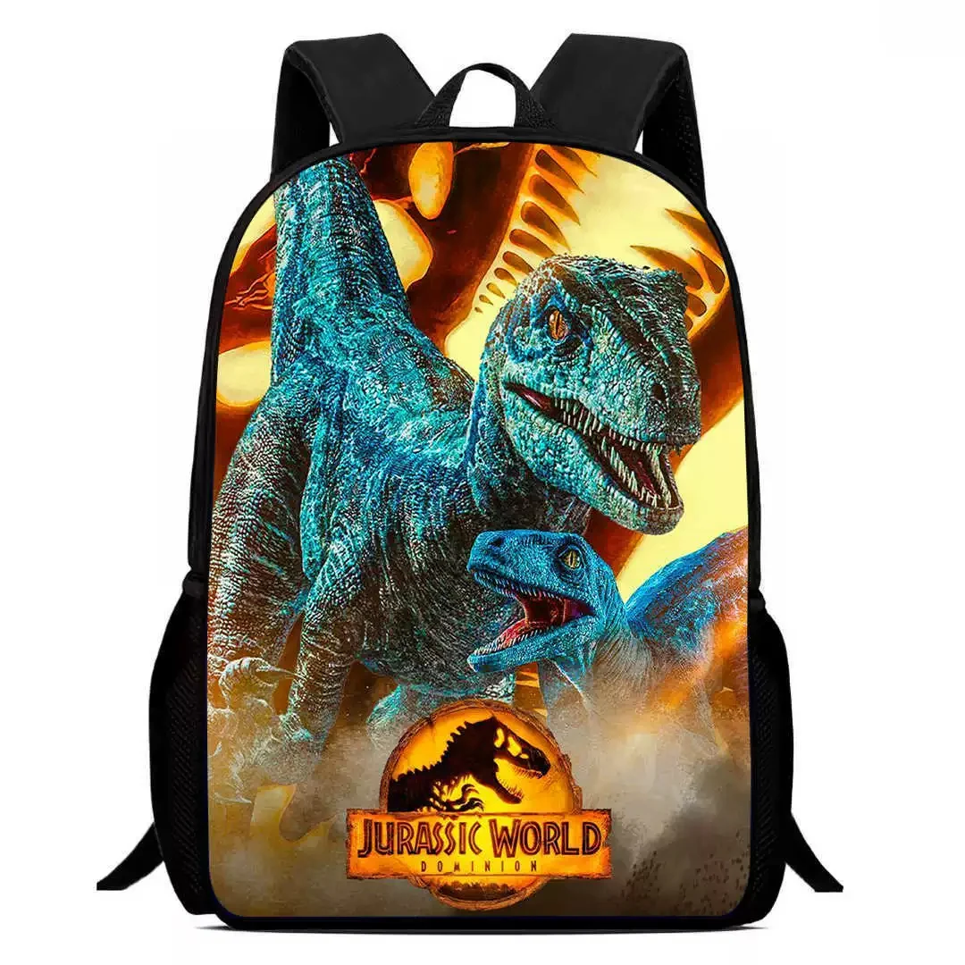 Tas ransel, tas Laptop Anime, tas sekolah motif 3D dinosaurus Harajuku