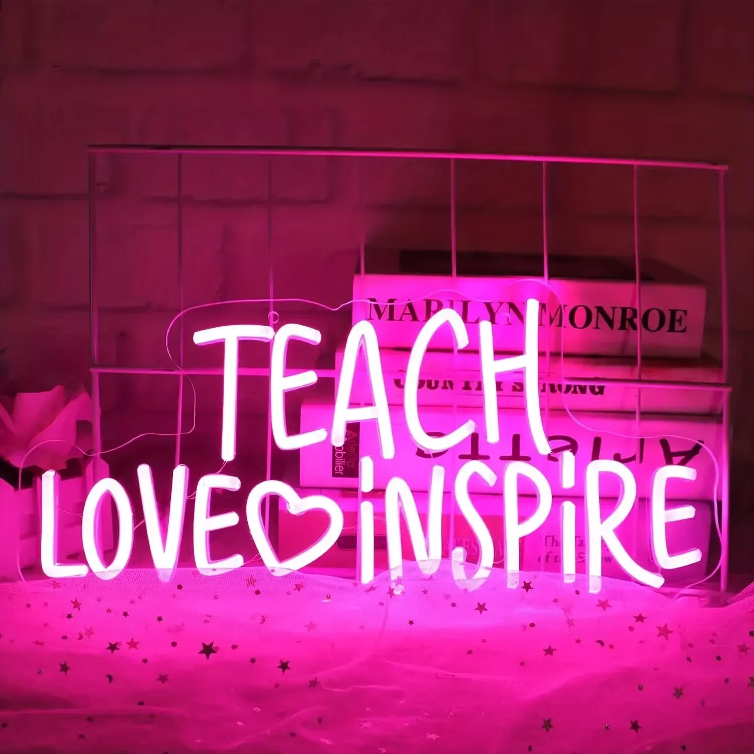 

Светодиодные неоновые вывески Teach Love Inspire с регулируемой яркостью, USB-переключатель питания, подходит для свадебных вечеринок, свадебных подарков для друзей