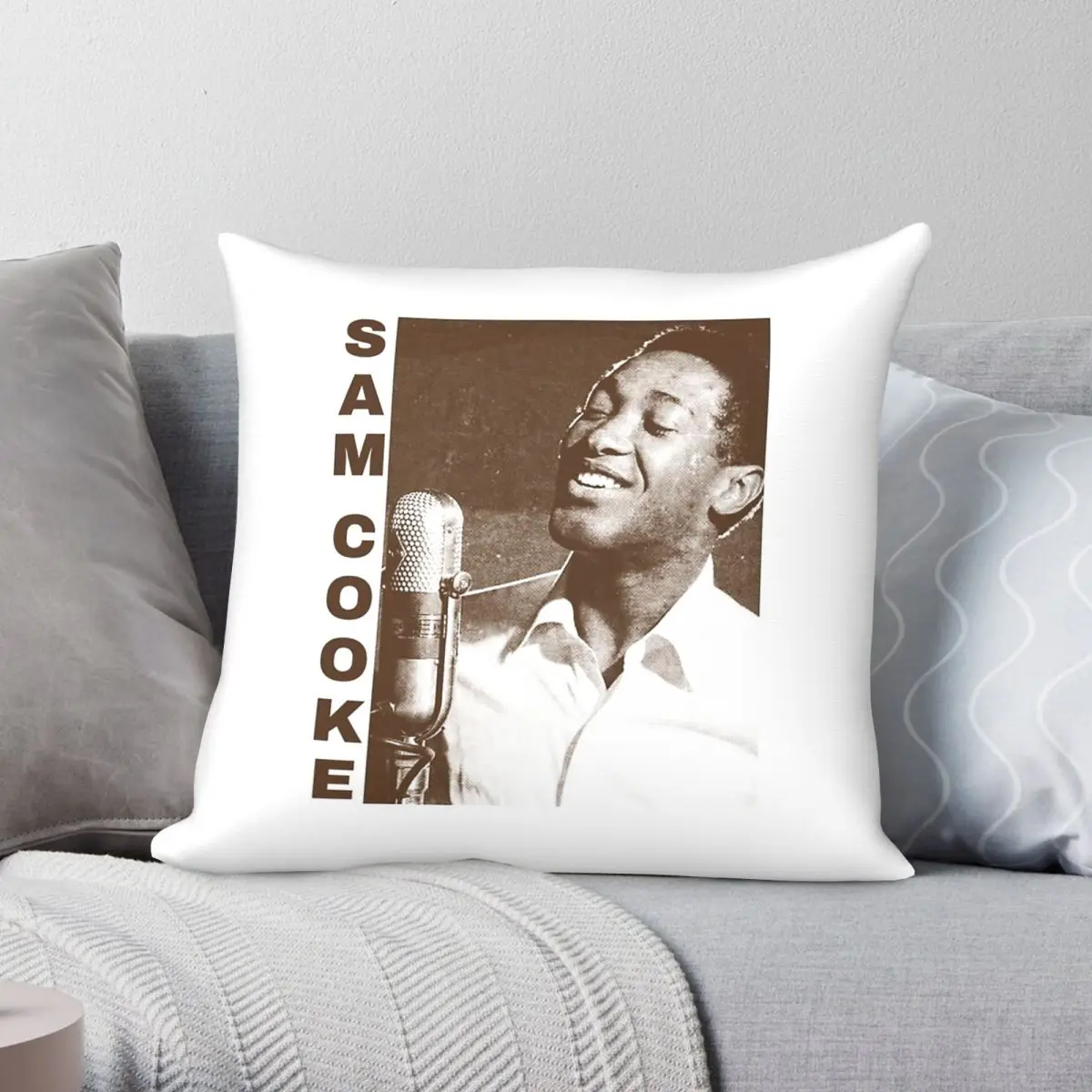 Sam Cooke King Of Soul Pillowcase Polyester Linen Velvet Pattern Zip Decor Sofa Cushion Cover 18
