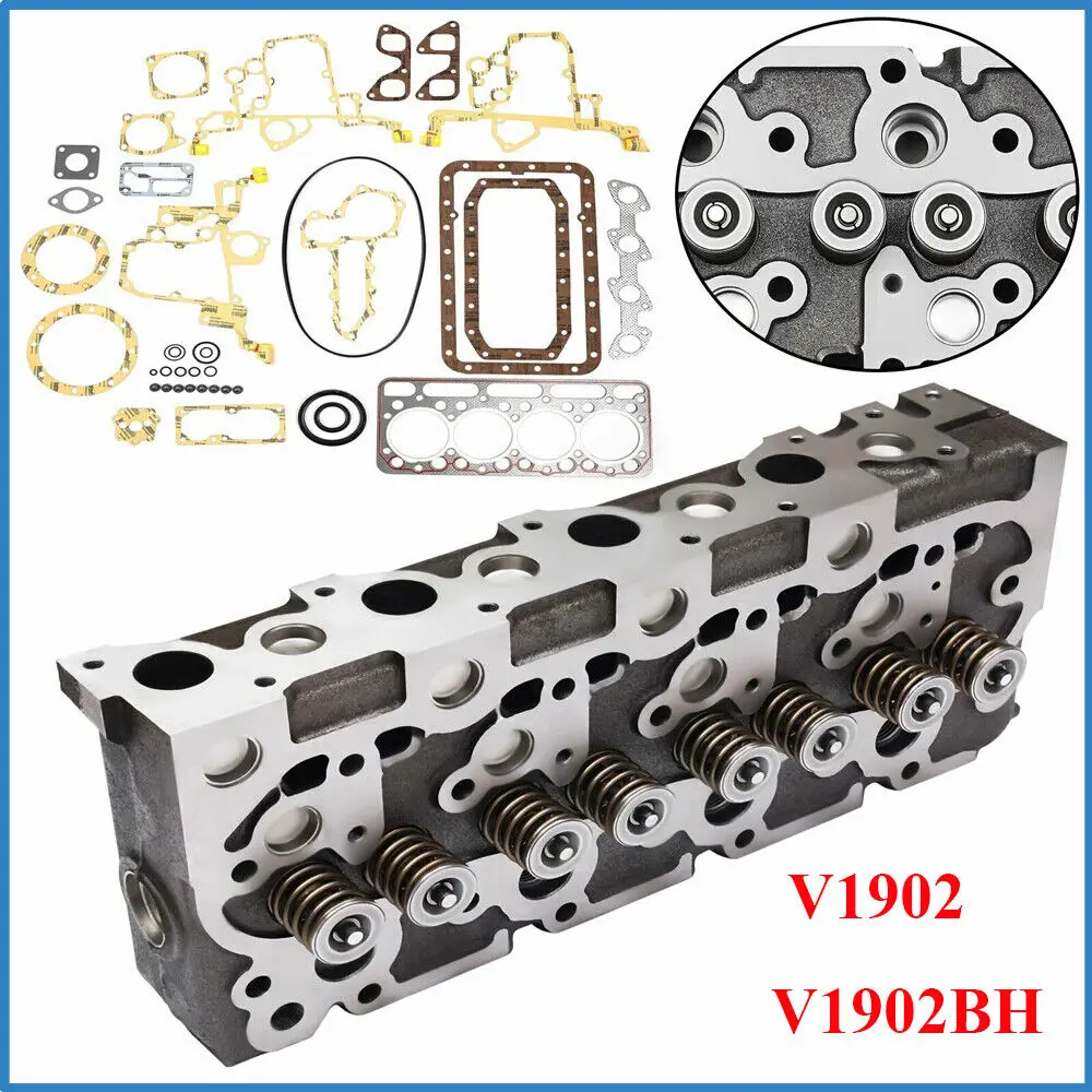 Complete Cylinder Head & Gasket for Holland Bobcat Skid Steer L555 L553 Kubota V1902