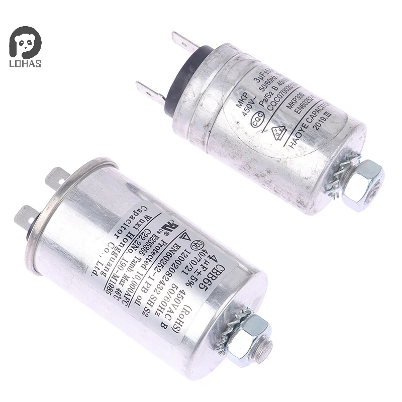 MKP3UF4UF5UF 450VAC Dish Washer Part Aluminum Housing Double Insert Capacitor for Air Compressor Water Pump Motor