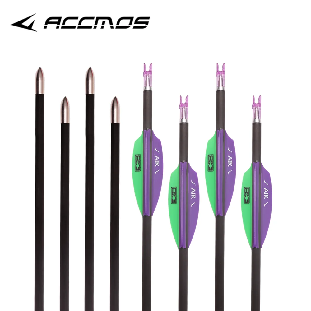 6/12pcs AIR Vanes Carbon Arrows ID4.2mm 32in Pure Carbon Shafts Spine 300 350 400 500 600 700 800 900 1000 For Archery Shooting