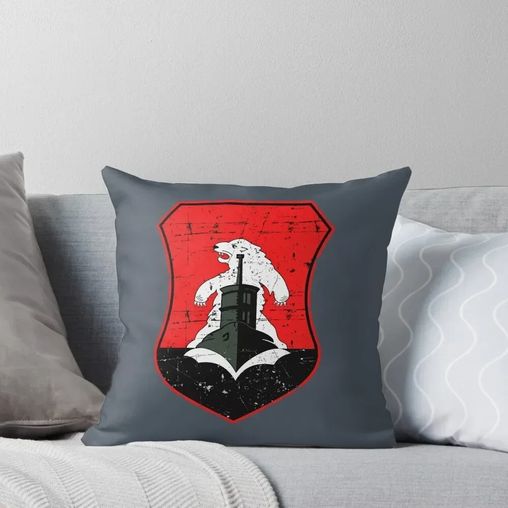 Kriegsmarine U-boat U-251 - The Polar Bear- Grunge Style Throw Pillow Christmas Pillow Covers Decorative Cushion pillow