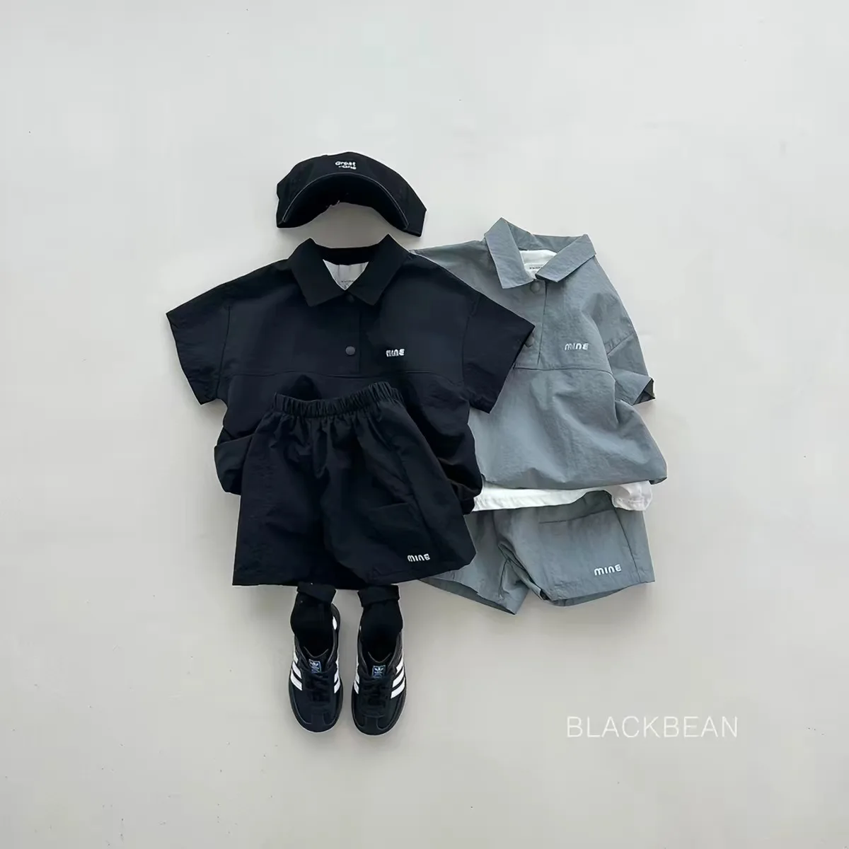 New Baby's Sets Korean Children's Clothing Summer Fashion Sports Leisure Set Collar Short Sleeved Shirt Top Shorts Set