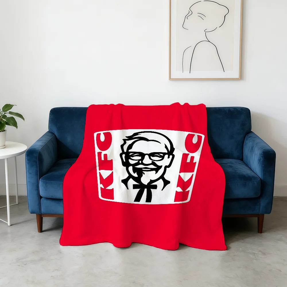Hamburger K-KFC-ES Cool Logo Blanket Flannel Warm Soft Throw Blanket For Room Sofa Childish Birthday Gifts