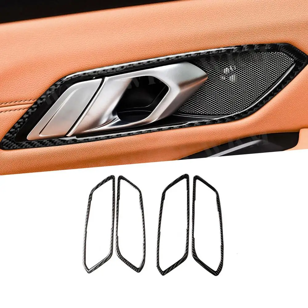 

Carbon Fiber Interior Trims Car Door inner Handles Bowl Decorative Frame Cover For BMW G20 G28 2019 2020