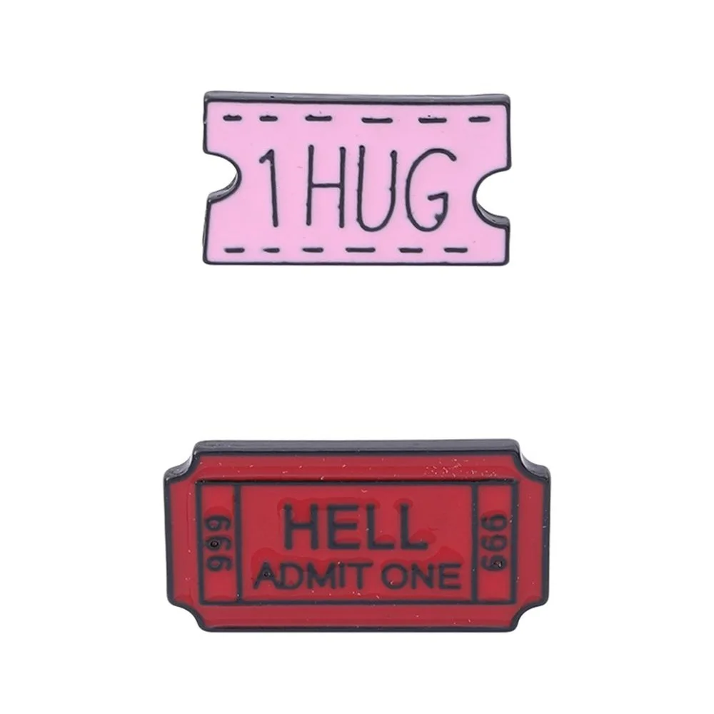 2 шт., винтажные эмалированные броши в форме билета