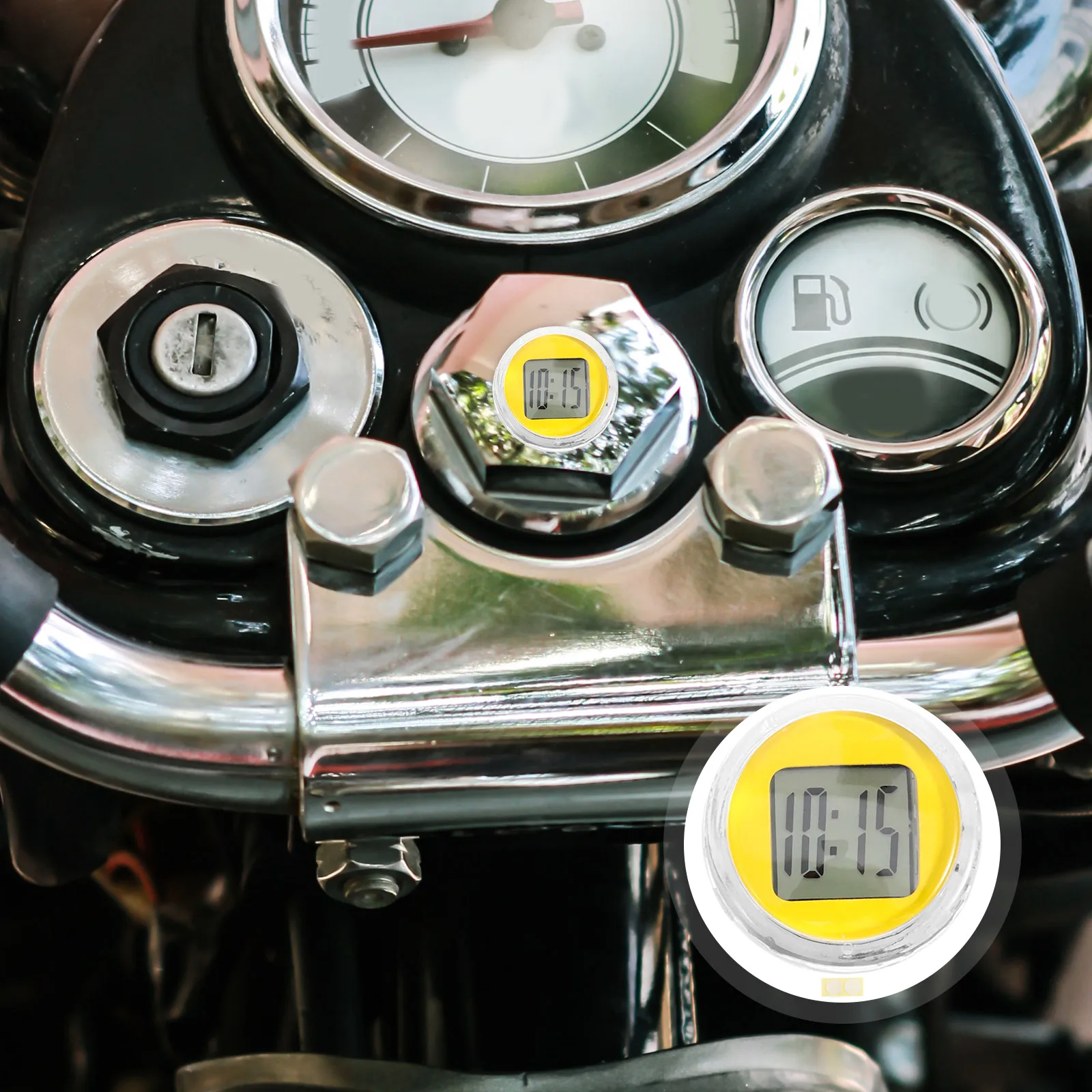 

Sticky Motorcycle Mini On For Scooter Bike Car Adhesive Mount Dashboard Timer Small Operated Travel Clock