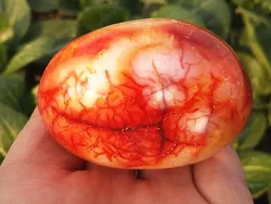 Natural Red Carnelian Geode Crystal, Quartz Agate, Polished Specimen, 95-105g