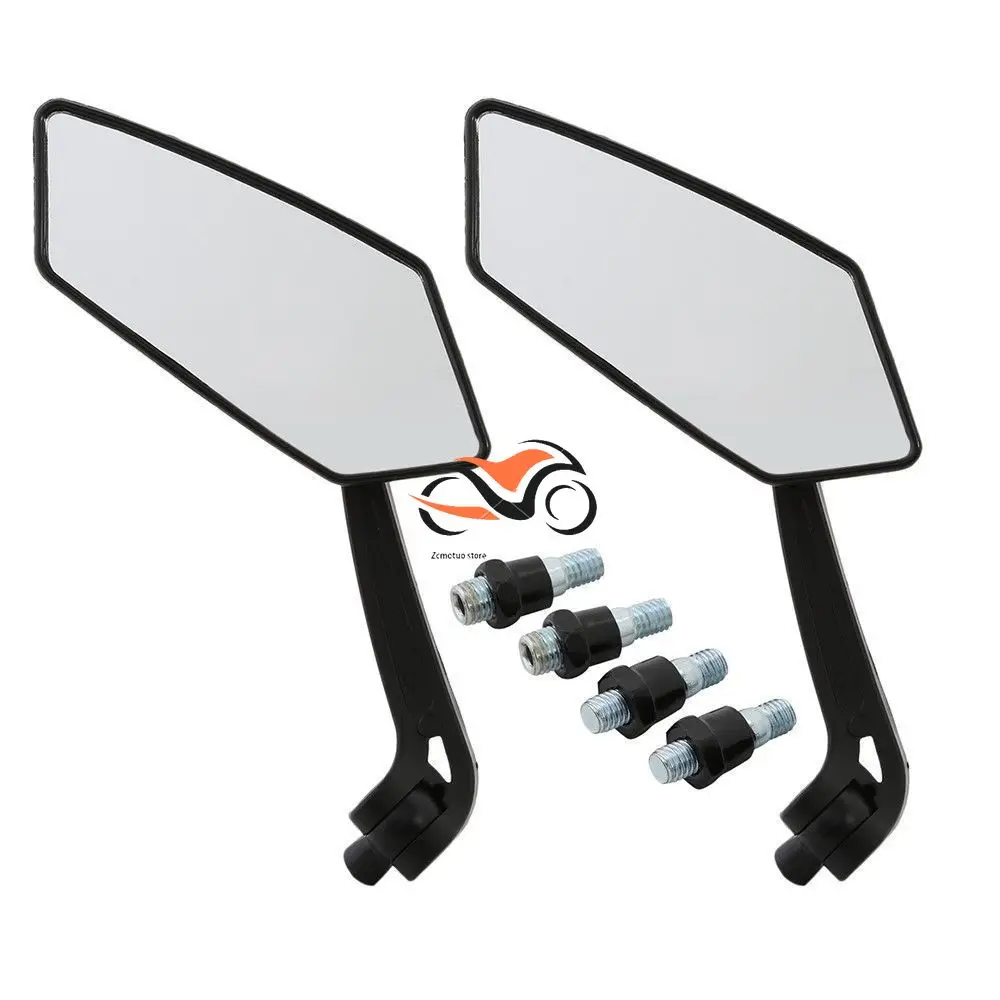 

2pcs Practical Black Aluminum Motorcycle Side Rear View Mirror for Moped Scooter